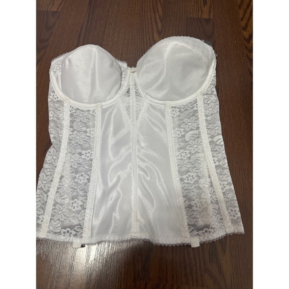 Dominique White Lace Corset Bustier Lingerie Strapless Bridal Wedding siz 32DD/E - Picture 2 of 14